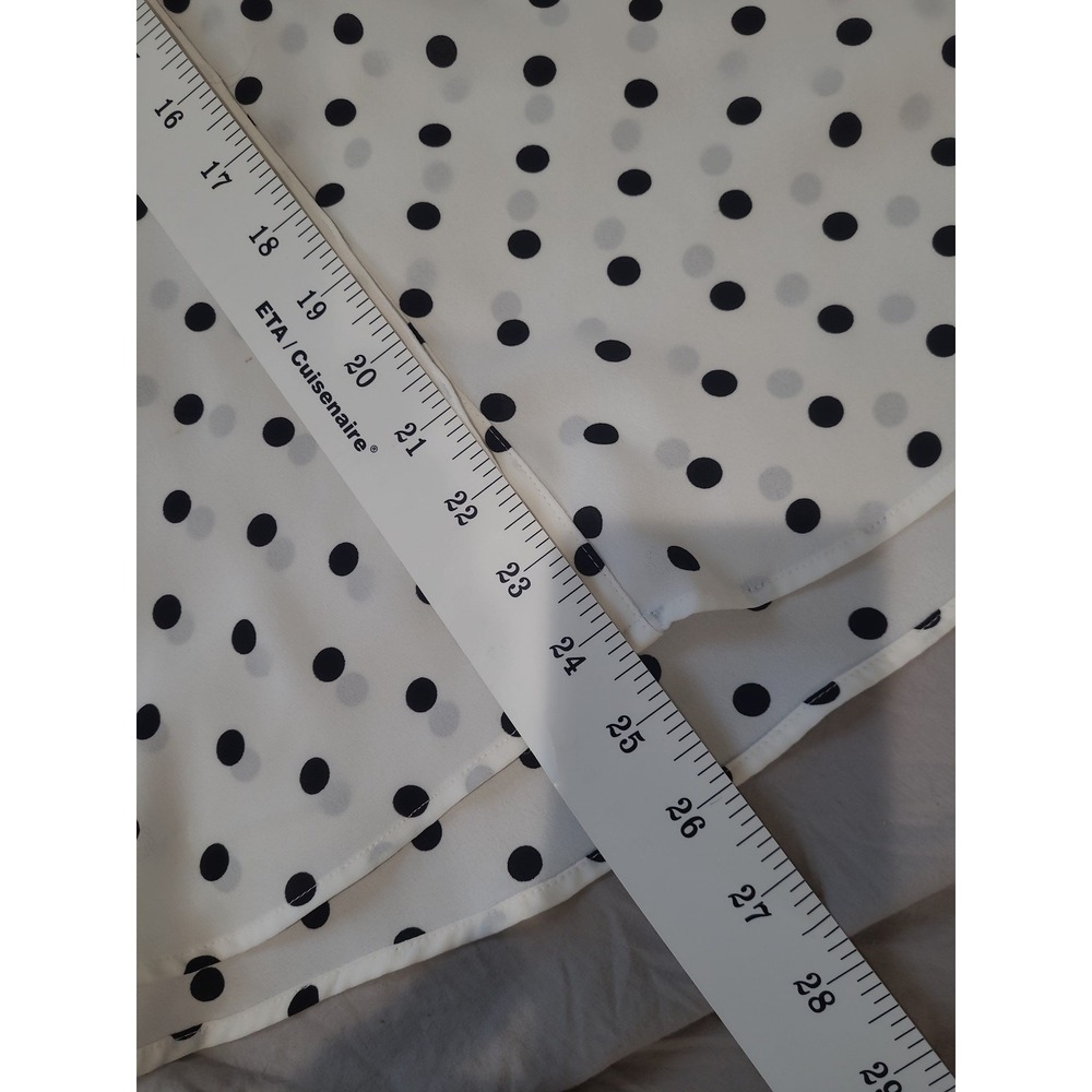 Express Portofino Blouse Women SZ XS sleeveless white blk. Polka dot button down - Picture 8 of 9